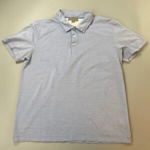 Canali Polo Shirt Mens 54 Blue White Italy Made Quiet Luxury Old Money Preppy